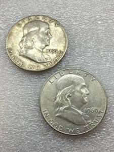 Lot of 2 Franklin Half Dollars