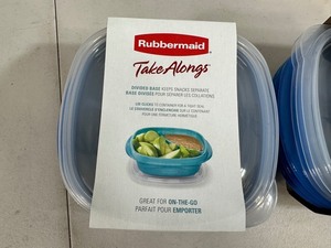 lot 39 image: 9 New Rubbermaid Take Along Containers