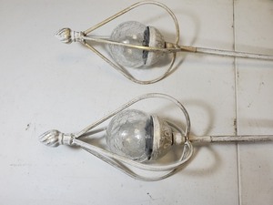 lot 97 image: 2 New Solar Garden Lights on Poles