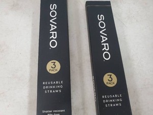 lot 230 image: 2 New Sets of Sovaro Reusable Straws with Cleaning Brushes
