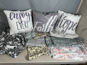 lot 71 image: Shower Curtains, Fabric, Pillows, Etc