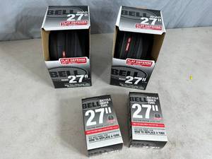 lot 140 image: 2 New 27 inch Bicycle Tires and Tubes
