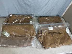 lot 151 image: 4 New Flannel Lined Khaki Chino Pants - 60X30.
