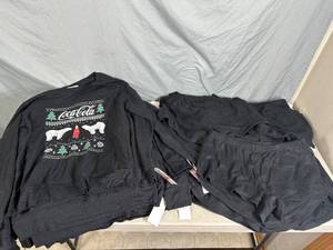 lot 180 image: Large Lot of New Coca-Cola Super Soft Shirts and Shorts - Assorted Sizes