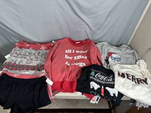 lot 181 image: Large Lot of New Long Sleeve Shirts and Sleep Shorts, Super Soft, Assorted Sizes
