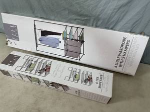 lot 222 image: New Clothing Storage Rack and Shoe Rack