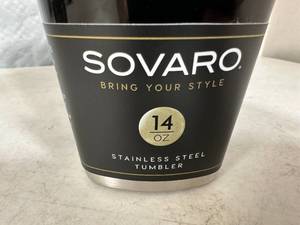 lot 228 image: New Sovaro 14 oz Stainless Steel Insulated Tumbler with Lid