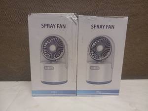 lot 9 image: 2 NEW MINI USB MIST & SPRAY FANS