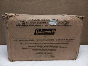 lot 37 image: NEW COLEMAN 62 QUART XTREME 5 WHEELED COOLER