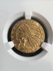 1911 US $5 GOLD INDIAN MS62 NGC