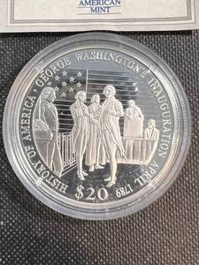 2001 LIBERIA WASHINGTON SILVER COMMEM IN AIRTITE 20 grams .999 FINE SILVER