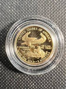 1991 US PROOF $5 AMERICAN GOLD EAGLE IN AIRTITE 110th OZ GOLD