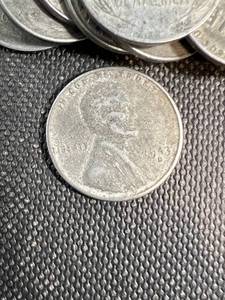 14 US WWII WARTIME 1943 STEEL CENTS