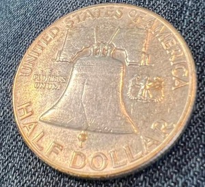 1960-D US FRANKLIN SILVER HALF DOLLAR AU OR BETTER