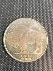 1 TROY OZ .999 FINE SILVER INDIAN BUFFALO ROUND