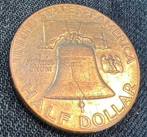 1954 US FRANKLIN HALF DOLLAR AU (looks better in hand)