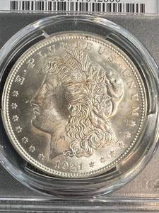 1921 US MORGAN SILVER DOLLAR MS64 PCGS