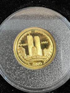 2001 VIRGIN ISLANDS 911 GOLD COMMEM 6.22g (15th OZ) .9999 FINE GOLD