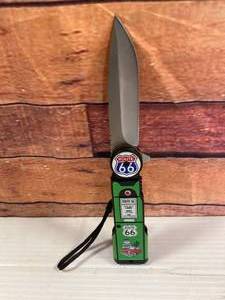 Route 66 Gasoline Pump Knife 7 Inch Overall Length