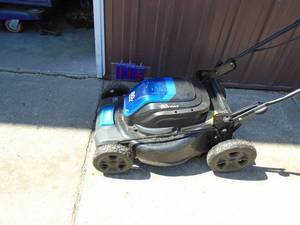 Kobalt 80 volt lawn mower. Used condition. No battery or charger. Unable to test. As shown.