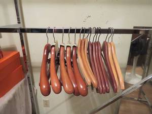 lot 25 image: 15 Piece assorted lot of Wooden Hangers