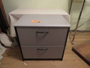 lot 49 image: Two Drawer Lateral Filing Cabinet Gray and Black