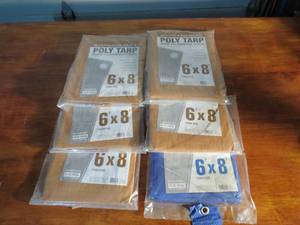 lot 75 image: 6 Piece Lot of 6x8 Tarps