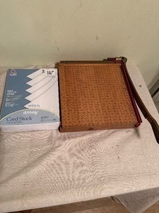 lot 63 image: 2 Piece Crafting Lot- 200 Sheets Card Stock and Paper Cutter