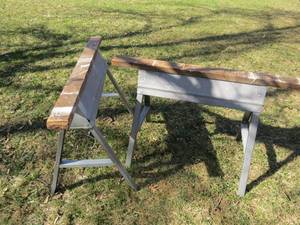 lot 83 image: 2 Piece Lot Collapsible Saw Horses