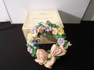 Vintage Plaster Easter Wreath with Original Box