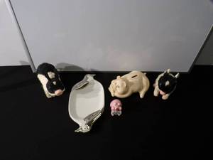 Decorative Pigs and Serving Tray