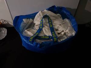 Towel Assortment and Large IKEA Duffel Bag