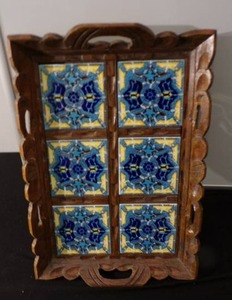 Hand Carved Wood Mexican Serving Tray