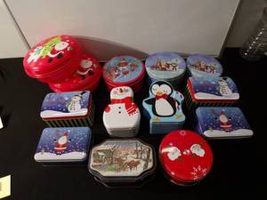 Huge Assortment of 13 Holiday Tins (Brand New and Lightly Used)