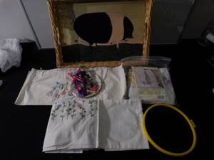 Assortment of Stitching Items and Picture