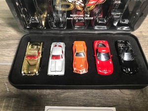 lot 212 image: 2003 ERTl American Muscle Collectibles  Set of 5 corvettes  Celebrating the golden anniversary of the Chevrolet Corvette 164 scale die cast