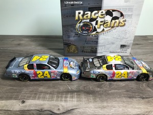 lot 263 image: 2000 Nascar Action Brookfield Collectors Guild Race Fan Collectibles 2 car set Jeff Gordon #24  DuPont Nascar 2000 124 scale die cast stock car