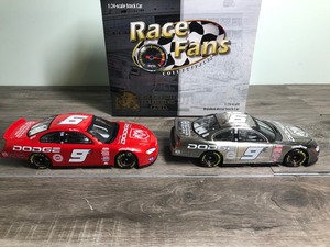 lot 266 image: 2001 Action Brookfield Collectors Guild Race Fans Collectibles 2 car set Bill Elliott #9  Dodge 124 scale die cast stock car