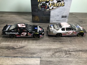 lot 269 image: 2001 Nascar Action Brookfield Collectors Guild Race Fan Collectibles 2 car set Dale Earnhardt #3  GM Goodwrench Service Plus 124 scale die cast stock cars