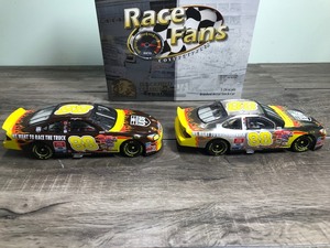 lot 272 image: 2001 Nascar Action Brookfield Collectors Guild Race Fans Collectibles 2 car set Dale Jarrett #88 UPS  Race the Truck 124 scale die cast