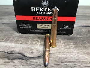 lot 363 image: Herters Select Grade Brass Case .303 British 180 grain SP rounds