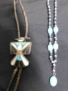 lot 15 image: Sterling silver turquoise necklaces