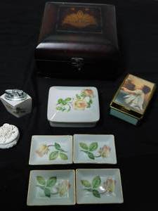 lot 22 image: Music box, jelery box,  lighter set and more