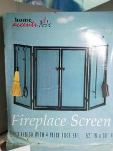 lot 50 image: New fireplace screens w tools