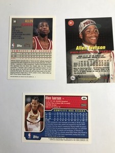 lot 124 image: 3 - Allen Iverson Basketball Cards