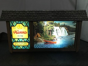 lot 4 image: VINTAGE HAMMS BEER SIGN SCENE O RAMA MOTION BAR LIGHT 1960s TAVERN ADVERTISING