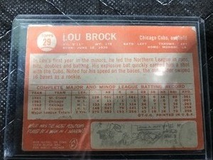 lot 428 image: 1964 Topps Lou Brock #29 Baseball Card