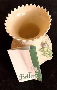 lot 34 image: Belleek Thistle Vase  Brown Hallmark