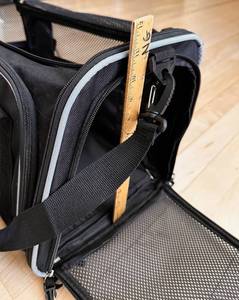 lot 54 image: Soft Sided Black Mesh Pet Carrier