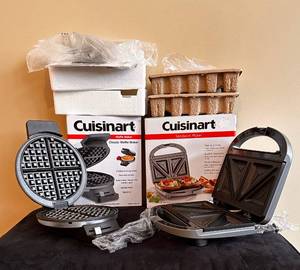 lot 75 image: Cuisinart Waffle Maker & Sandwich Maker, NIB